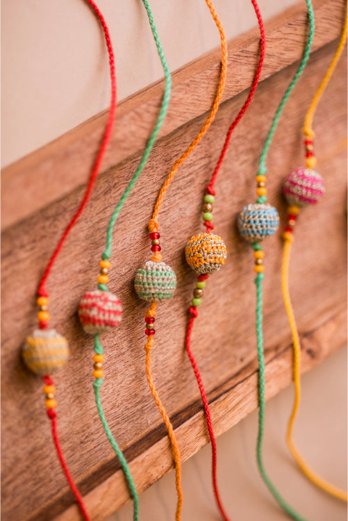 Samoolam Multicolour Lined Suraj Rakhi (Set Of 6)