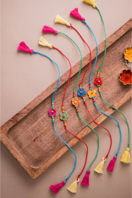 Samoolam Multicolor Daisies Rakhi (Set Of 6)