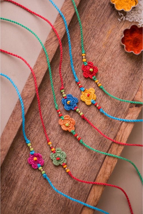 Samoolam Multicolor Daisies Rakhi (Set Of 6)