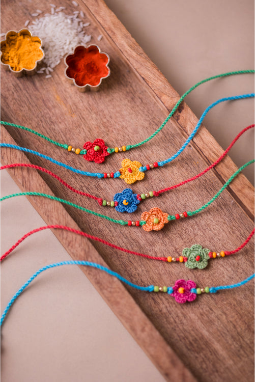 Samoolam Multicolor Daisies Rakhi (Set Of 6)