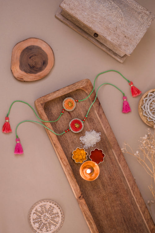 Golden Turtle Rakhi (Set Of 2)
