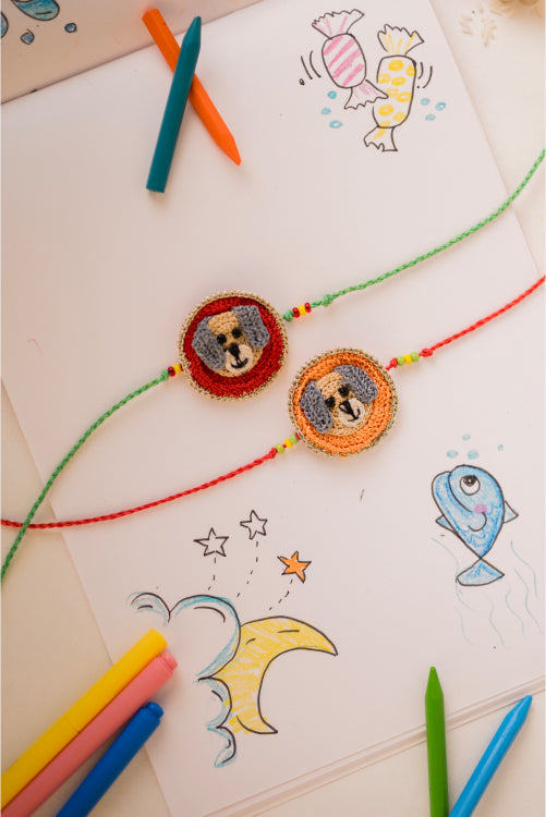 Samoolam Cute Pets Kids Rakhi (Set Of 2)