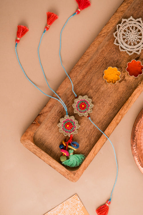 Samoolam Sunshine Rakhi & Lumba (Set Of 2)