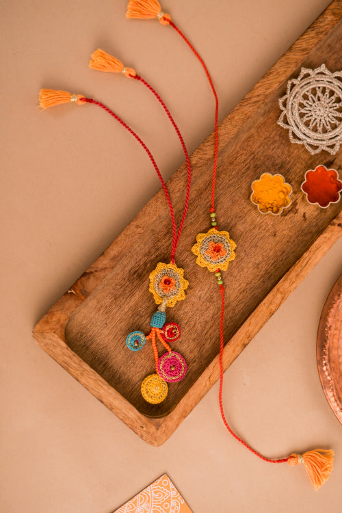 Samoolam Basant Rakhi & Lumba (Set Of 2)