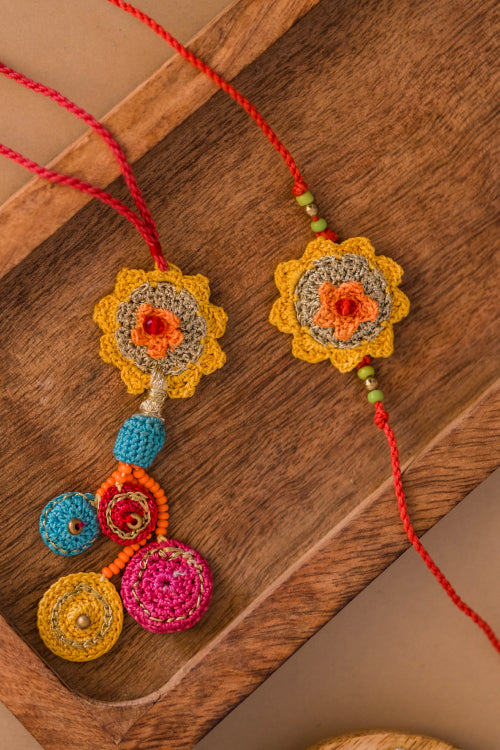 Samoolam Basant Rakhi & Lumba (Set Of 2)