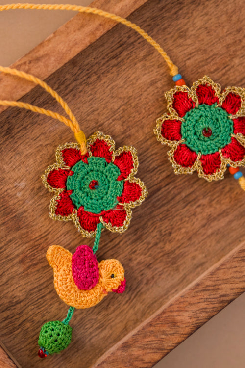 Samoolam Phool & Chidiya Rakhi & Lumba (Set Of 2)