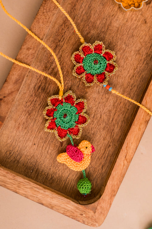 Samoolam Phool & Chidiya Rakhi & Lumba (Set Of 2)