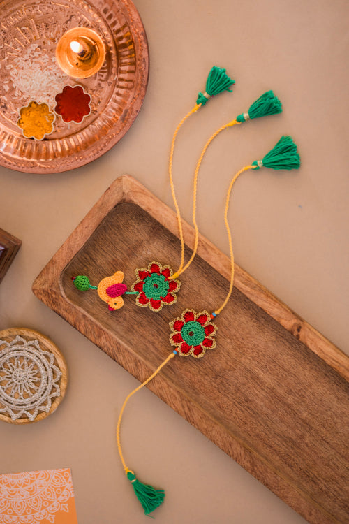Samoolam Phool & Chidiya Rakhi & Lumba (Set Of 2)