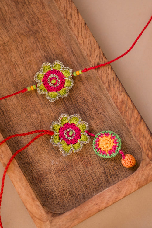 Samoolam Moonsoon Green Rakhi & Lumba (Set Of 2)