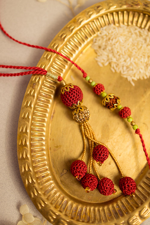 Samoolam Rakhi & Lumba Set Rudra Moti (Set Of 2)