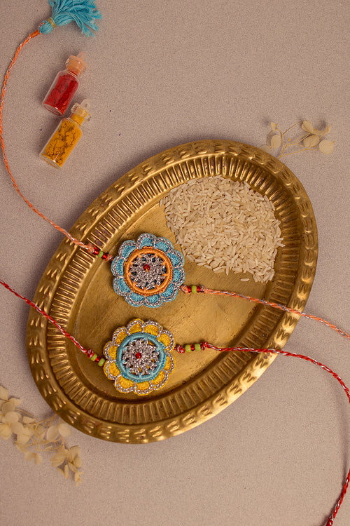 Samoolam Rakhi Set Palash (Set Of 2)
