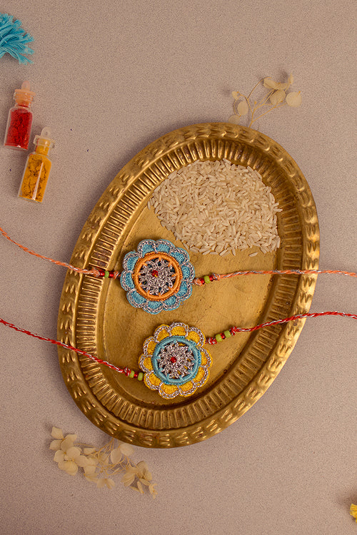 Samoolam Rakhi Set Palash (Set Of 2)
