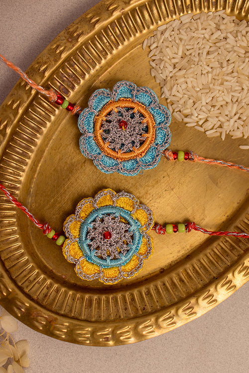 Samoolam Rakhi Set Palash (Set Of 2)