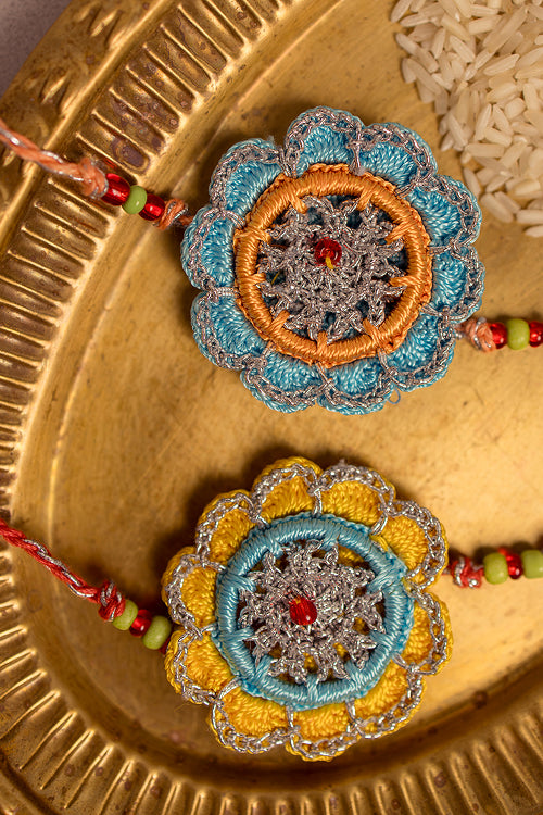 Samoolam Rakhi Set Palash (Set Of 2)