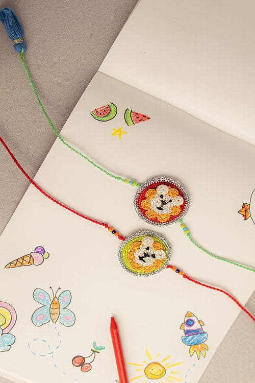 Samoolam Kids Rakhi Set Cute Lion (Set Of 2)