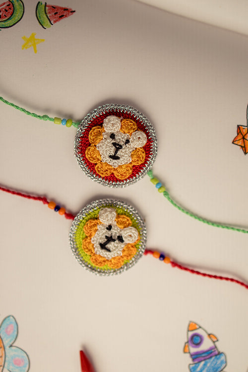 Samoolam Kids Rakhi Set Cute Lion (Set Of 2)