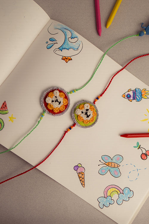 Samoolam Kids Rakhi Set Cute Lion (Set Of 2)