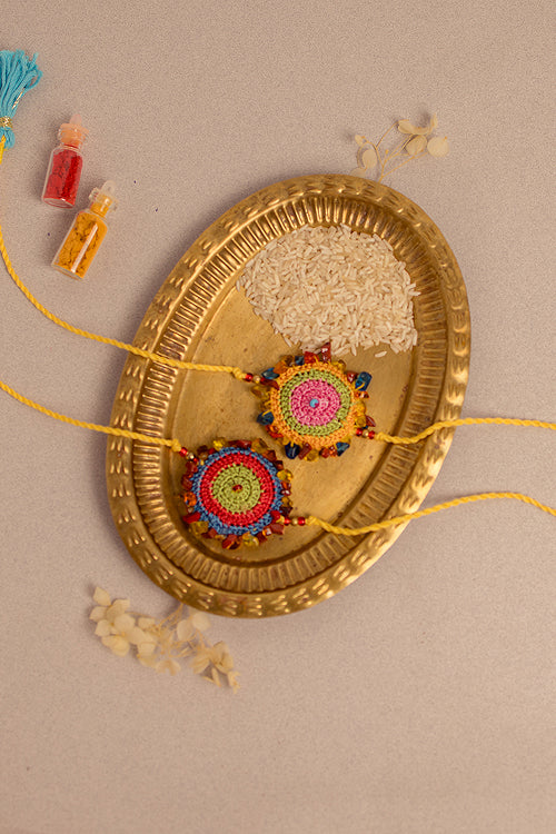 Samoolam Rakhi Set Dhanak (Set Of 2)