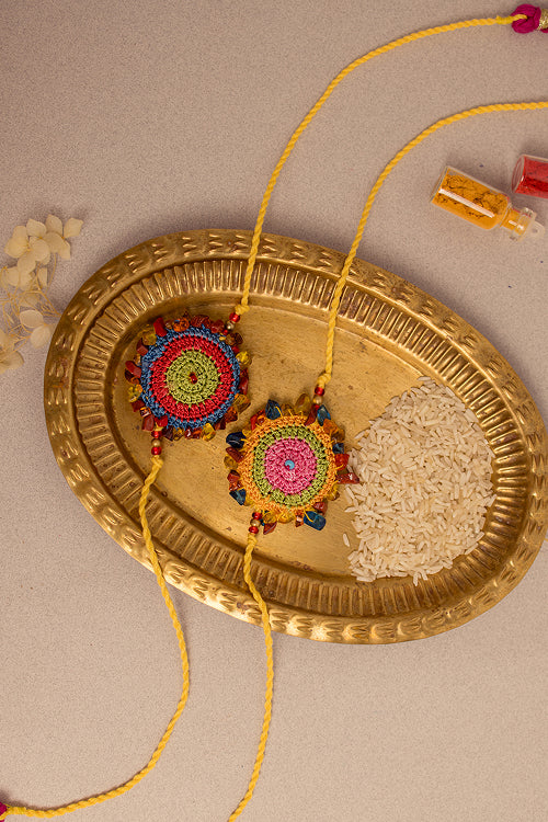 Samoolam Rakhi Set Dhanak (Set Of 2)
