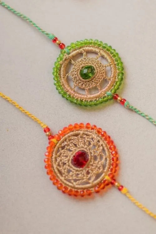 Samoolam Celestial Crochet Rakhi (Set of 2)