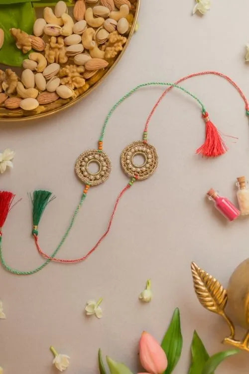 Samoolam Moon Ring Crochet Rakhi (Set of 2)