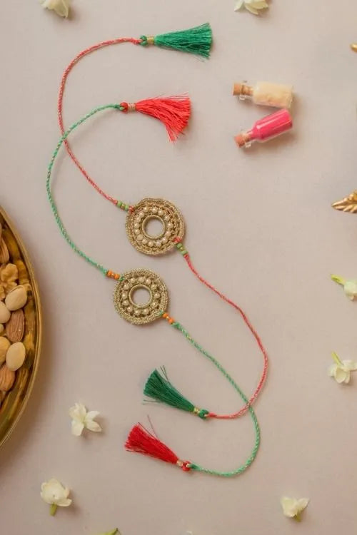 Samoolam Moon Ring Crochet Rakhi (Set of 2)
