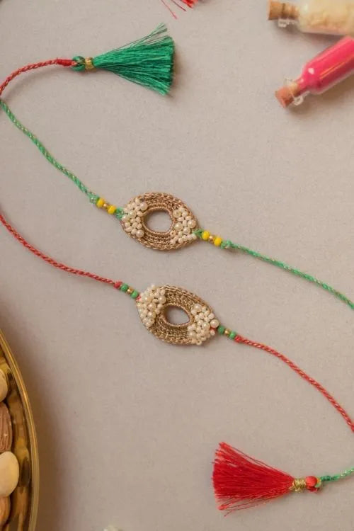 Samoolam Moon and shine Crochet Rakhi (Set of 2)