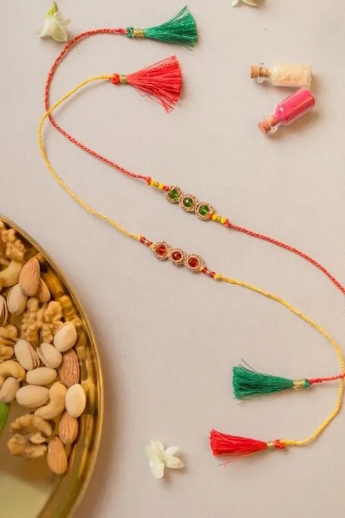 Samoolam Jewelled Chain Crochet Rakhi (Set of 2)