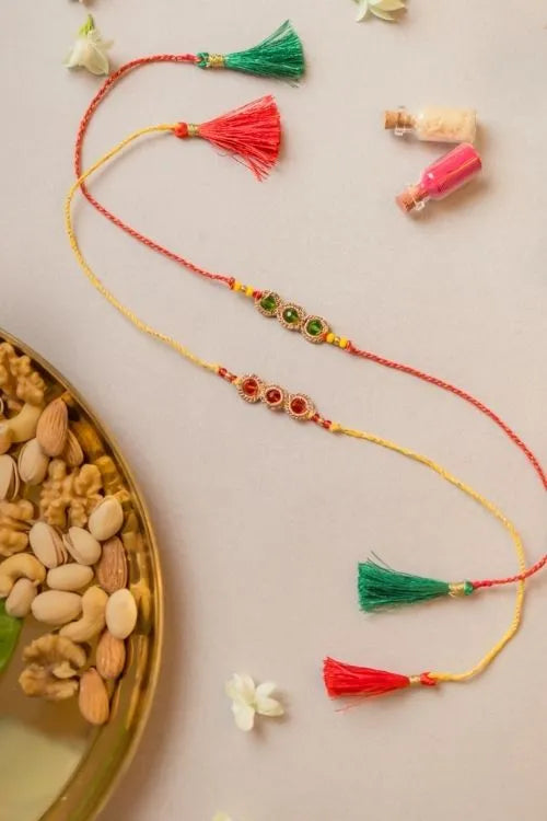Samoolam Jewelled Chain Crochet Rakhi (Set of 2)
