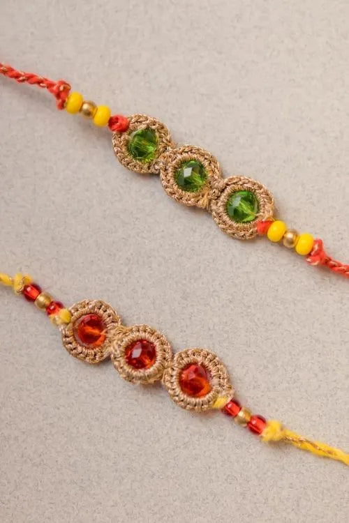 Samoolam Jewelled Chain Crochet Rakhi (Set of 2)