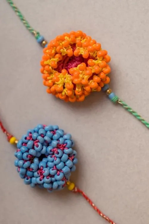 Samoolam Coral Bead Crochet Rakhi (Set of 2)