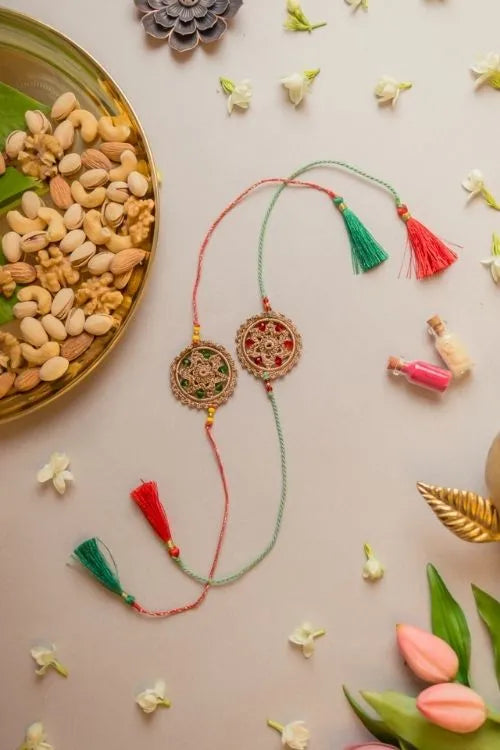 Samoolam Heritage Flower Crochet Rakhi (Set of 2)