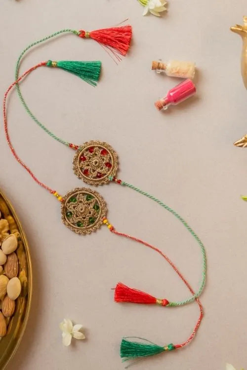 Samoolam Heritage Flower Crochet Rakhi (Set of 2)