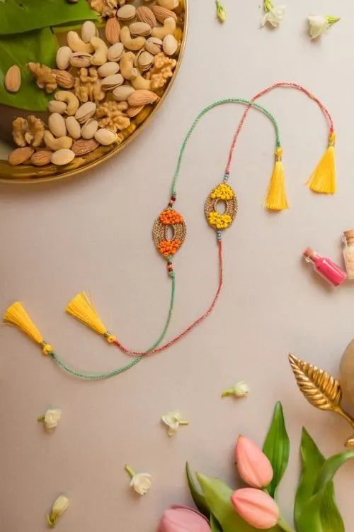 Samoolam Sunshine Crochet Rakhi (Set Of 2)