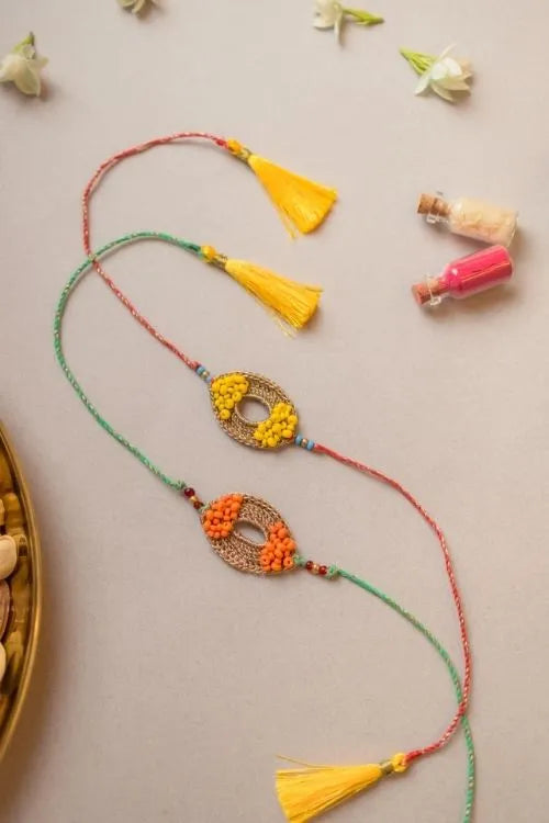 Samoolam Sunshine Crochet Rakhi (Set Of 2)