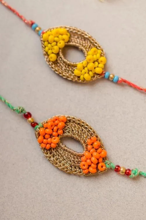Samoolam Sunshine Crochet Rakhi (Set Of 2)