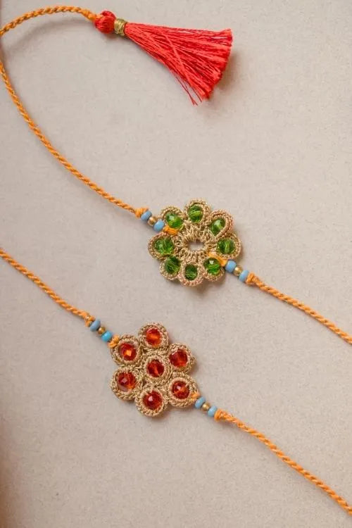 Samoolam Chakra Jewelled Rakhi (Set Of 2)
