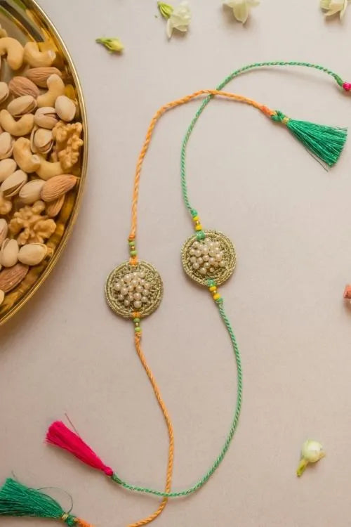 Samoolam Pearl Knot Crochet Rakhi (Set Of 2)
