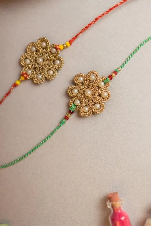 Samoolam Sunbeam Crochet Rakhi (Set Of 2)