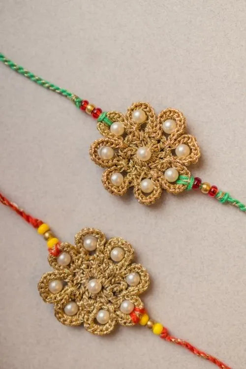 Samoolam Sunbeam Crochet Rakhi (Set Of 2)