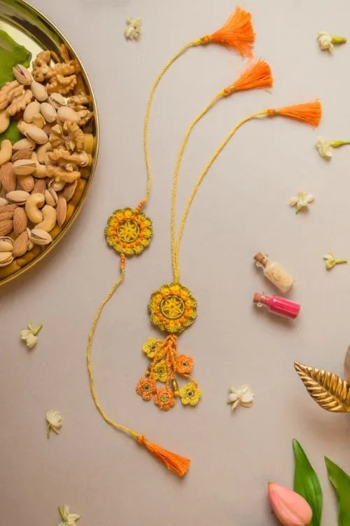Samoolam Soul Stich Crochet Rakhi & Lumba Set (Set Of 2)