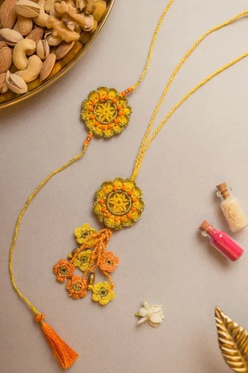 Samoolam Soul Stich Crochet Rakhi & Lumba Set (Set Of 2)