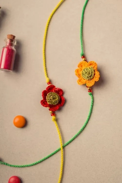 Samoolam Stars Crochet Rakhi Set (Set Of 2)