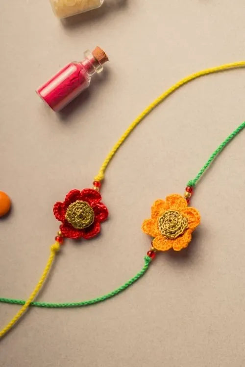 Samoolam Stars Crochet Rakhi Set (Set Of 2)
