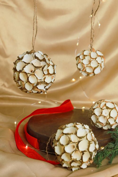 TICH  Shola Craft Xmas Decorations - Set Of 4