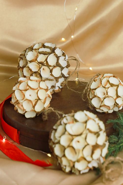 TICH  Shola Craft Xmas Decorations - Set Of 4