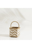 Sirohi Handcrafted Magenta Basket | White & Gold