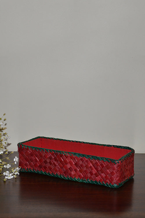 Dharini Screw Pine Utility Basket Small Red