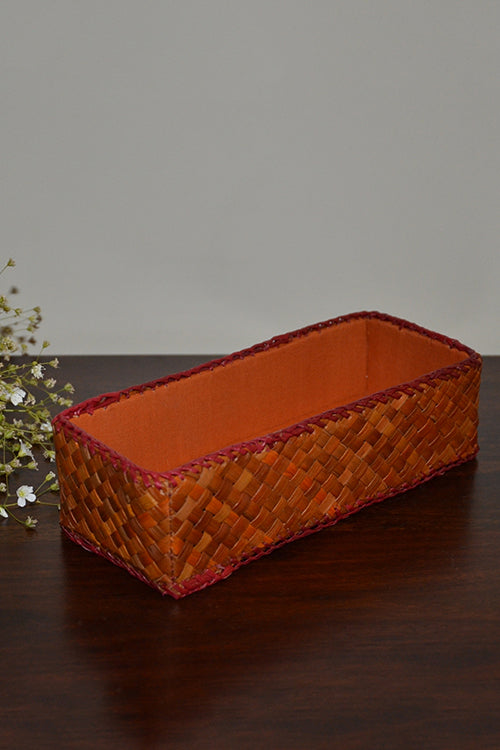 Dharini Screw Pine Utility Basket Small Mustard