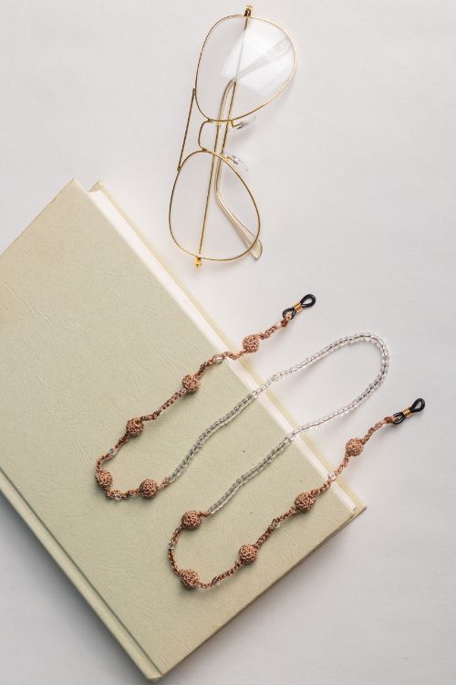 Samoolam Handmade Crochet Beaded  Spec Chain-Brown